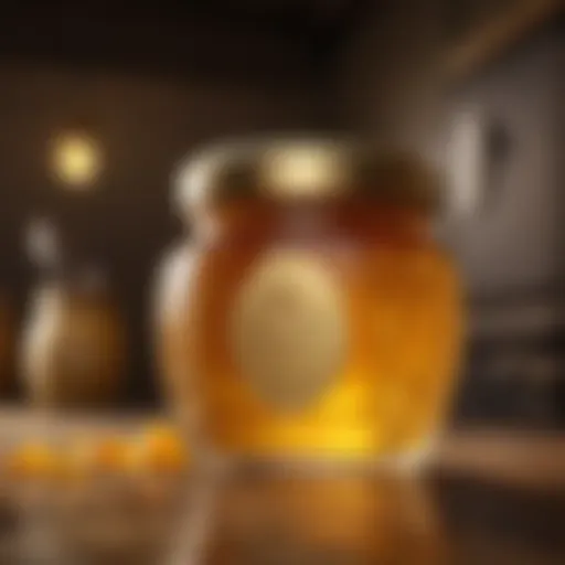 Golden Honey Jar with Stinger Logo