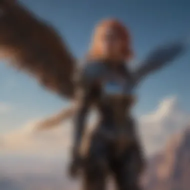 Character unlocking flying with a beautiful sky backdrop.