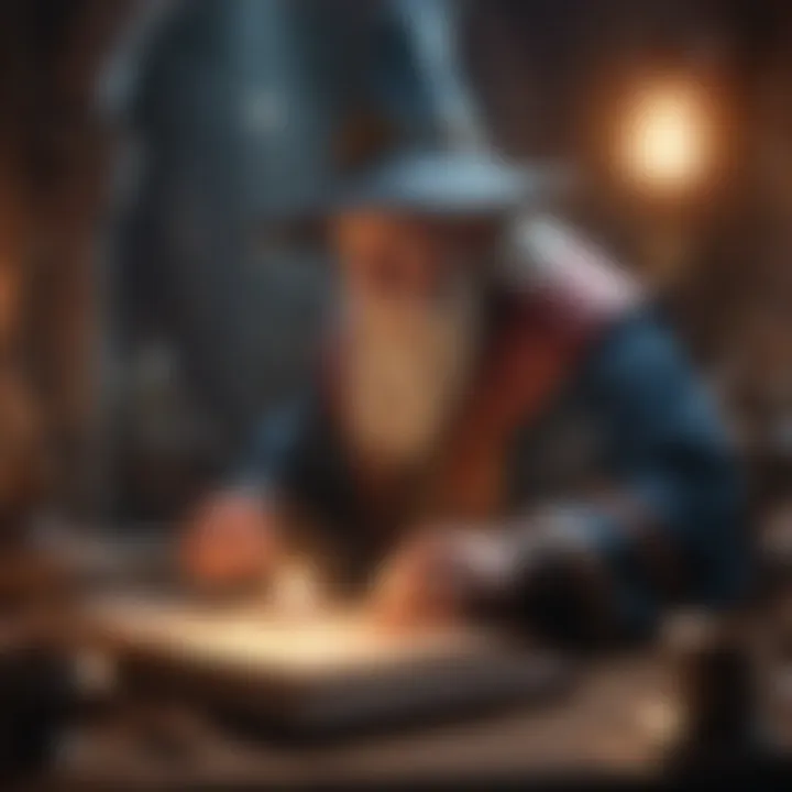 Illustration of a wizard casting a spell to unlock secret codes