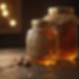 Golden Honey Jar with Discount Tag
