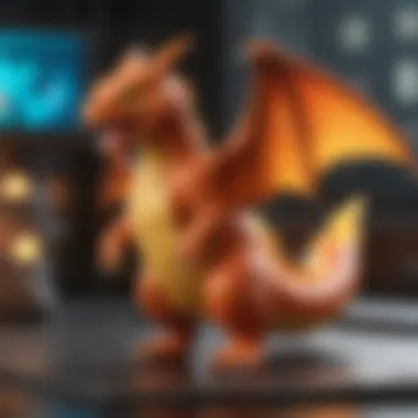 A close-up of a holographic Charizard card, representing high market value.