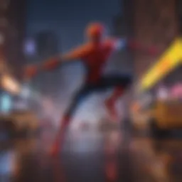 Scene showcasing the vibrant animation style of Spider-Man: Into the Spider-Verse