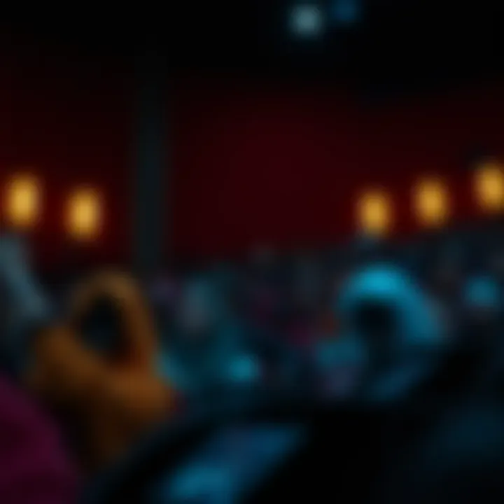 Theater Scene for Halloween Movie Exciting scene from a theater showing the Halloween movie