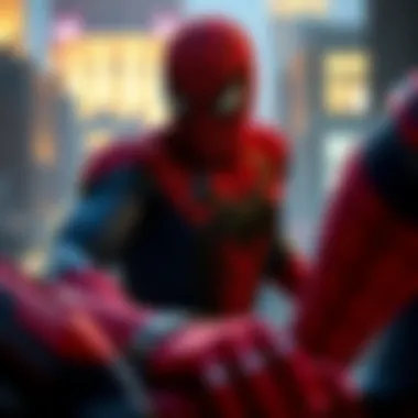 Iconic scenes from various Spider-Man adaptations