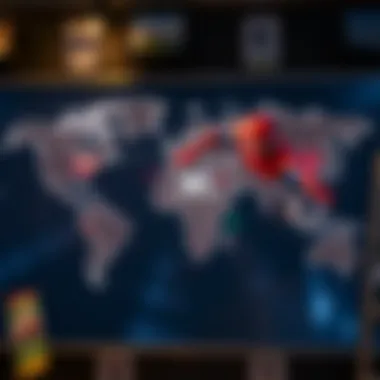 World map highlighting regional availability of Spider-Man films