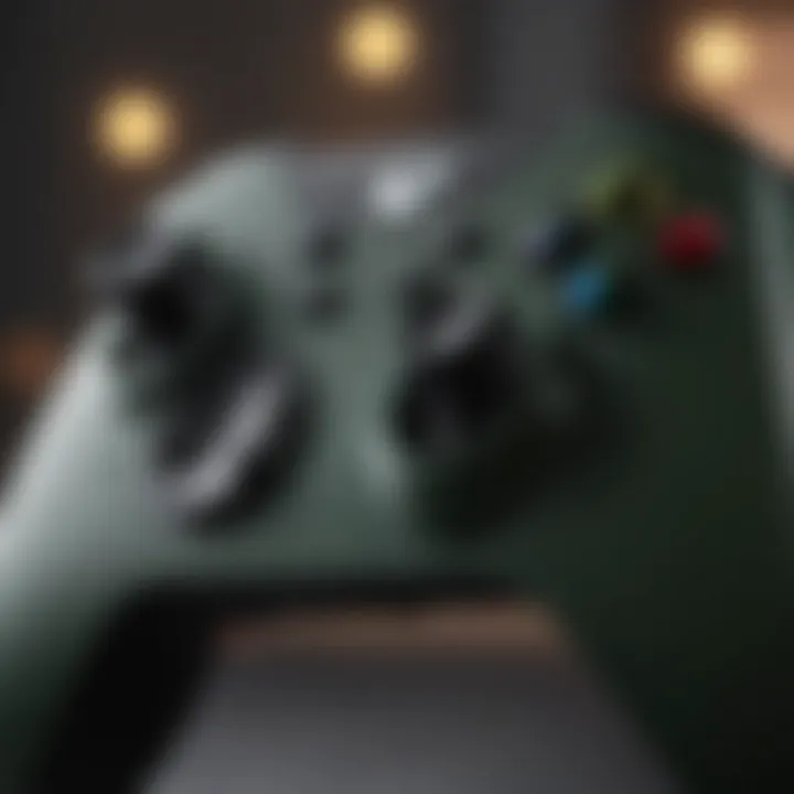 Display of the Xbox controller with advanced features highlighted